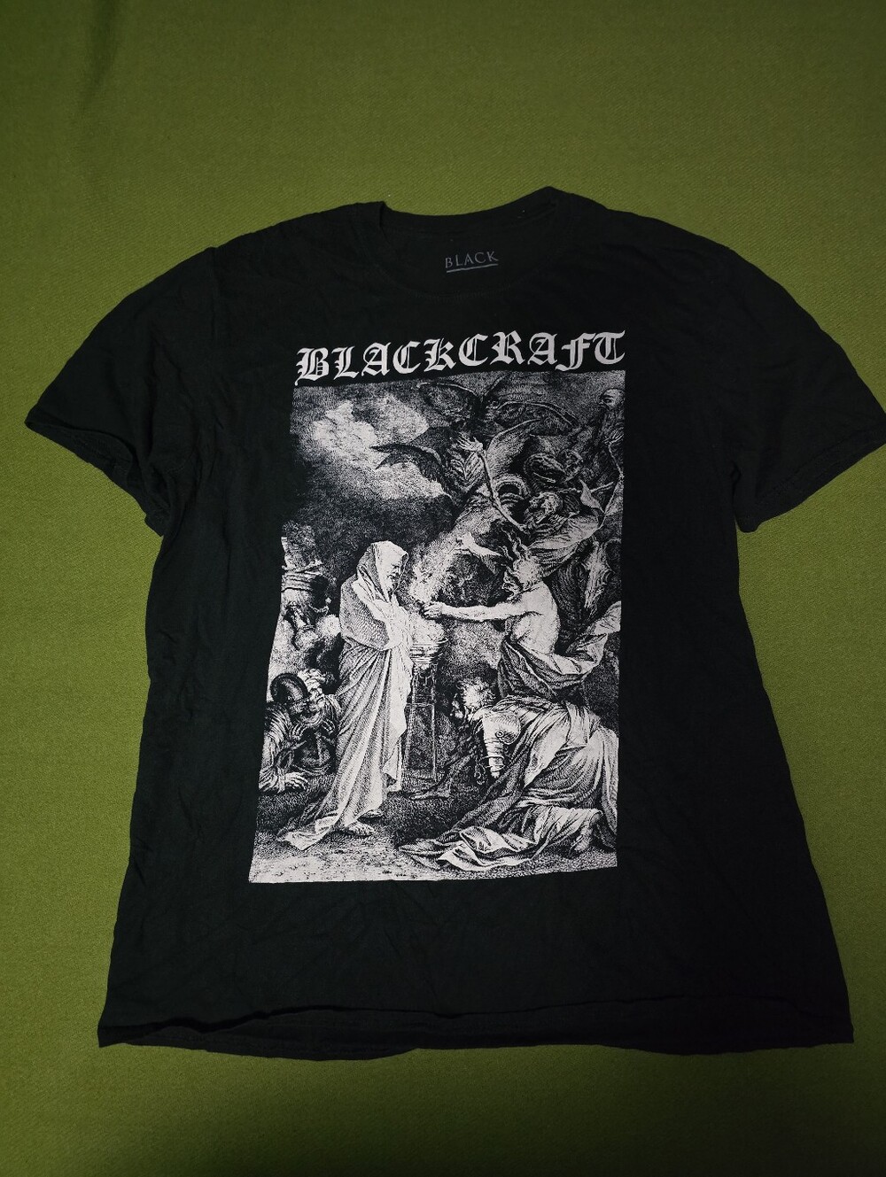 Black Craft Graphic Tee - Black with White Print
